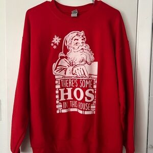 Funny Red Santa Graphic Men's Crewneck Sweater